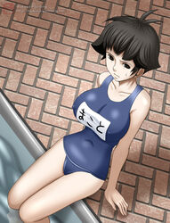 1girls breasts erect_nipples female huge_breasts japanese large_breasts makoto_(street_fighter) mokusa nipples short_hair street_fighter street_fighter_iii street_fighter_iii:_3rd_strike swimsuit tomboy