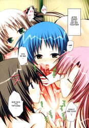 ayakawa_riku black_hair blue_hair brown_eyes brown_hair fingering futanari futanari_parfait green_eyes intersex licking penis pink_hair uncensored vagina