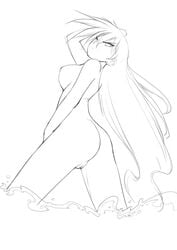 ass beach bleedman grim_tales_from_down_below long_hair mandy_(grim_tales_from_down_below) mizugi nude oppai sketch vagina water