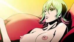 1girls 2d adult adult_female areola areolae bare_shoulders big_breasts breasts color colored female female_focus female_only green_eyes green_hair hair_ornament human_hybrid large_breasts lips movie multicolored_hair nipples perky_breasts pink_hair redline screencap screenshot solo solo_female solo_focus sonoshee_mclaren topless two_tone_hair wink