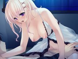 amaane_makai_princess_elis_wa_eroicha_haramitsuma! blush clothed_sex game_cg lingerie night_gown nightgown nipple_slip nipples norn_(company) princess_elis sex tagme