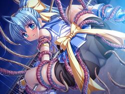 bow clothing lusterise panties panties_under_pantyhose pantyhose saikyou_mahou_shoujo_arina skirt spread_legs suspension tentacle