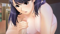 big_sister black_hair breasts brother_and_sister censored close female game_cg human incest ino little_brother male nipples nude older_female older_sister penis sister_scheme_2 straight yanagawa_misaki younger_brother younger_male