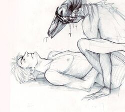 anal anal_sex gay human interspecies lingrimm male monster monster_on_male penetration sex