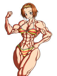 color extreme_muscles female female_only highres human k-on! muscle muscular_female purukogi ritsu_tainaka_(k-on!) solo tagme