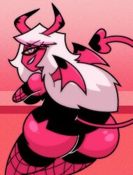 artist_request ass demon demon_girl demon_horns demon_tail devil devil_horns devil_tail helluva_boss pink_body sexy succubus tagme tagme_(artist) verosika_mayday_(helluva_boss)