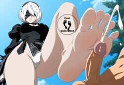 1boy 1boy1girl 1girls 2b_(nier:automata) ai_generated anime barefoot big_feet big_thighs blindfold cum ejaculation feet feet_fetish feet_focus feet_on_penis female foot_fetish footjob hentai huge_feet huge_soles looking_down meaty_feet meaty_soles nier nier:_automata nier_(series) small_penis soles soles_fetish soles_focus standing standing_footjob standing_on_one_leg stomp stomped stomping stomping_on_dick thefeetgeneration thick_hips thick_thighs toes trample trampled_penis trampling veiny_penis video_game video_game_character video_game_franchise video_games watermark white_hair yorha_2b