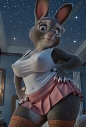 1girls ai_generated ai_video animated anthro bbw belly big_breasts bonnie_hopps bunny bunny_girl chubby chubby_female dancing disney erect_nipples fat female furry furry_female grey_fur looking_at_viewer low-angle_view mature mature_anthro mature_female milf nipple_bulge nipples_visible_through_clothing panties plump seductive shirt shortstack skirt skirt_lift solo tagme thick_thighs video vlrgromns white_panties zootopia zootropolis