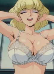 ai_art ai_generated anime big_breasts blonde_hair bouncing_boobs bouncing_breasts bouncing_tits breasts desert_rose irene_sanders tagme titties up_close video white_bra