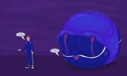 1boy before_and_after belly belly_expansion belly_inflation blue_body blue_skin blue_skinned_female blue_track_suit blueberry_inflation body_expansion body_inflation inflation inflation_sequence kell-of-kinks lactating lactation male male_breasts male_inflation male_only moobs moobs_bigger_than_head oc pecs round_body sequence solo solo_male spherical_inflation stretched_clothing tracksuit