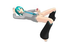 3d aqua_eyes aqua_hair barefoot blush color erection high_resolution leg_warmers male male_only masturbation matching_hair_and_eyes mikuo_hatsune necktie penis pubic_hair solo testicles uncensored vocaloid white_background wince wink