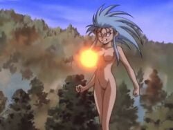 animated breasts casual completely_nude edit edited edited_screencap female fight humanoid innie_pussy long_hair nipples nude nude_female pale_skin pussy ryoko_hakubi screen_capture screencap tenchi_muyo! third-party_edit