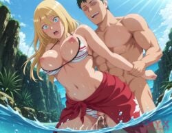 1boy 1girls ai_generated beach big_breasts bikini bikini_bottom bikini_top blonde_hair blue_eyes blue_sky boruko boruto:_naruto_next_generations boruto_uzumaki breasts canon_genderswap climax completely_nude continue_after_cum cum_expulsion cum_in_pussy cum_squirt cum_squirting curvaceous curvy curvy_body curvy_female curvy_figure eyeless eyeless_male female fish fucked_from_behind fucked_silly gender_transformation genderswap_(mtf) hourglass_figure huge_breast in_water large_breasts long_hair male naruto naruto_(series) nipples nude nude_male nyxworks ocean on_knees partially_submerged partially_underwater_shot patreon_username penetration penis pussy rule_63 sarong sea seaside sex sexy_no_jutsu stand_and_carry_position standing_sex thick_thighs thighs thrusting thrusting_into_ass transformation underwater upper_teeth url uzumaki_boruto vagina vaginal vaginal_penetration vaginal_sex very_long_hair voluptuous water watermark web_address whisker_markings whiskers wide_hips