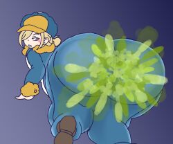1boy 1femboy 1male arm_bent ass ass_bigger_than_body ass_bigger_than_head ass_bigger_than_torso ass_focus bending_forward bending_over big_ass big_butt blonde_hair blue_cap blue_hat butt_bigger_than_body butt_bigger_than_head butt_bigger_than_torso butt_focus cap cheek_blush fart fart_cloud fart_fetish farting femboy femboy_only from_behind green_fart green_fart_cloud green_gas green_gas_cloud hair_bun hat huge_ass huge_butt kirbyoblue1 large_ass large_butt looking_back looking_back_at_ass looking_back_at_self male male_fart male_only one_eye_covered one_eye_visible one_leg_bent one_leg_raised pokemon pokemon_legends:_arceus pokemon_legends_arceus solo solo_femboy solo_male volo_(pokemon)