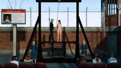 3d 9girls completely_nude completely_nude_female death execution fantasytubasa female full_body gallows imminent_execution lara_croft lara_croft_(survivor) multiple_girls noose nude nude_female only_one_naked peril tomb_raider tomb_raider_(survivor)