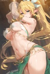 ai_generated arabian_clothes belly belly_dancer belly_dancer_outfit dancing leafa sexy solveigai sword_art_online