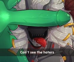 buff cant_see_the_haters circuit_the_robot cock_over_eyes green_cock green_penis league_of_legends penis robot robot_male silly_face thresh tounge_out wire_hair zephyfallmask