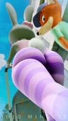 1girls 3d 3d_(artwork) 3d_animation 3d_model animated anthro ass_focus big_ass clothing curvaceous curvaceous_female curvaceous_figure curves curvy curvy_body curvy_female curvy_figure curvy_hips fox jiggle jiggle_butt jojomingles judy_hopps large_ass low_angle nick_wilde pants rabbit shirt shortstack sound striped_pants tagme tail thick_thighs video walking wide_hips zootopia