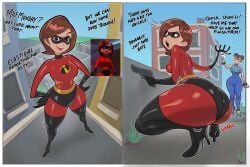 2girls 2knsfw1 ass ass_shake ass_shot big_ass big_breasts bodysuit breasts brown_eyes brown_hair bubble_ass bubble_butt capcom chun-li chun-li_(fortnite) crossover domino_mask double_bun english english_text eyewear female female_focus female_only footwear fortnite full_body gun hair hair_bun hands_on_hips heels helen_parr helen_parr_(fortnite) high_heels holding_drink holding_object holding_weapon huge_ass looking_to_the_side mature mature_female mature_woman milf mother motion_lines onomatopoeia reaching_out red_bodysuit reference_image shoes short_hair side_view sideboob slurp_juice smile squatting street_fighter superhero_costume superheroine text the_incredibles weapon