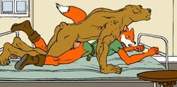 anal anal_sex animated anthro bed canine color fox from_behind fur furronika furry gay male no_humans penetration sex