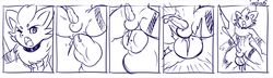 balls bondage bound comic cum cum_in_ass cum_inside erection gay hands-free impious knot knotting line_art male monochrome muscles nude one_closed_eyes open_mouth penis pokemon pokemon_(species) pokemorph sex sketch spread_legs spreading zorua