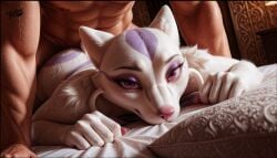 ai_generated animated anthro bed bedroom female from_behind from_behind_position looking_at_viewer looking_pleasured mienshao pillow pokemon prone_bone prone_bone_position prone_bone_sex prone_position pronebone sex tagme video