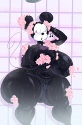 anthro areolae ass_bigger_than_head ass_visible_through_thighs bathroom big_ass big_breasts breasts_bigger_than_head bubbles casual cleaning disney female female_only huge_ass huge_breasts mickey_mouse_shorts minnie_mouse mouse mouse_girl nipples nude nude_female peaceful pussy rabbit5gamer routine shower showering soap soap_bubbles steam touching_breast water water_drop whistling