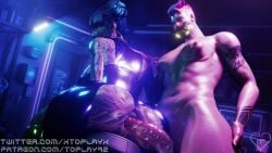 1futa 1girls 3d anal anal_sex animated big_ass big_breasts blender breasts cheri_nowlin cyberpunk_2077 futa_on_female futanari huge_cock nipples nyl_zarya overwatch pussy sex short_video shorter_than_30_seconds sound tattoo tattoos tattoos_everywhere toplay92 video zarya