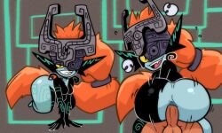 1girls all_fours anal anal_addiction anal_insertion anal_penetration anal_sex armor ass balls big_butt black_body black_eyes breasts duo female female_focus female_penetrated front_view genitals grey_body hair headgear helmet hi_res human humanoid humanoid_pointy_ears imp long_hair looking_at_viewer looking_back looking_back_at_viewer looking_pleasured male male/female male_penetrating male_penetrating_female mammal midna nintendo one_eye_obstructed orange_hair penetration penis penis_in_ass pleasured pointy_ears ponytail pulpdirector pupils rear_view sex shortstack slit_pupils the_legend_of_zelda thick_thighs twili twilight_princess wide_hips yellow_sclera