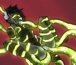 alternative_fashion anthro black_body blindfold bodily_fluids bondage bound clitoris emo fangs female female/female freya(nateyxboi) genital_fluids genitals green_tentacles hi_res humanoid_genitalia hyena mammal markings nateyxboi oral oral_penetration penetration red_markings restrained restrained_by_tentacles saliva sex solo teeth tentacle tentacle_blindfold tentacle_in_mouth tentacle_in_vagina tentacle_on_clitoris tentacle_penetration tentacle_sex triple_penetration vaginal_fluids vaginal_penetration