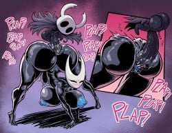 1boy 1girl ass black_body blue_nipples blue_pussy colored_nipples colored_pussy fontez hetero highres hollow_knight hollow_knight:_silksong hornet_(hollow_knight) incest large_balls large_breasts large_penis larger_female multiple_views nipples penis perching_position protagonist_(hollow_knight) pussy sex sex_from_behind size_difference small_but_hung smaller_male sound_effects testicles the_knight_(hollow_knight) veins veiny_penis white_mask