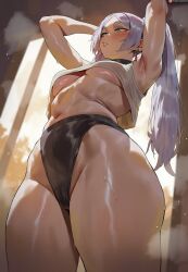 1girls abs ai_assisted ai_generated ass bikini bottom_heavy breasts elf elf_ears elf_female female female_only flat_chest flat_chested flat_n_thick frieren green_eyes huge_ass large_ass light-skinned_female light_skin long_hair medium_breasts muscular muscular_arms muscular_legs petite petite_body petite_female petite_pawg pointy_ears shexyo shorts shortstack small_breasts sousou_no_frieren tank_top teenage_female teenager thong toned toned_female twintails white_hair
