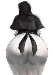 1girls 2025 ass ass_cheeks back back_view backboob bandai bandai_namco big_ass big_butt black_and_white check clothed clothing dlc elden_ring elden_ring_nightreign erorange female fully_clothed girl_only hi_res low-angle_view nun nun_outfit sexy simple_background sister thick thight tight_clothes tights undertaker_(nightreign) waifu white_background white_body white_skin