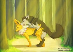 candyfoxy feral feral_on_feral fur furry jolteon mightyena penetration pokemon sex