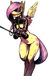 ball_gag blindfold bondage bottomless bound broken drooling femsub fluttershy_(mlp) friendship_is_magic gag my_little_pony saliva smooth_skin submissive verrrrry