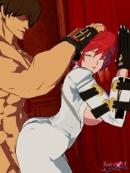 1boy 1girls 3d 3d_animation ahe_gao breasts_out fucked_from_behind fucked_silly grabbing_from_behind guilty_gear guilty_gear_strive happy_sex head_grab huge_cock jack-o'_valentine lolikill nude nude_male sol_badguy sound tagme video