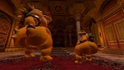 2boys 3d anthro ass bed bedroom big_ass big_butt bowser bowser_jr. bracelets castle chubby dumptruck_ass enormous_ass fat fat_ass father_and_son furry furry_male furry_only huge_butt kane_brent_koopa king king_koopa koopa male mario_(series) naked nintendo nude prince reptile scalie sfm shell source_filmmaker tecbuttlovefa thicc thick turtle