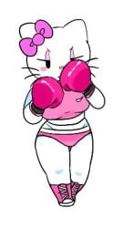 bow boxing boxing_gloves cat cat_ears cat_girl cat_tail catgirl hello_kitty_(character) hello_kitty_(series) sanrio savagensfw white_body