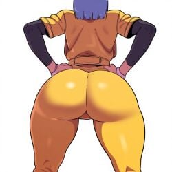 1girls ai_generated ass ass_focus big_ass bulma_briefs dragon_ball dragon_ball_super dragon_ball_super_super_hero female female_only huge_ass mullon novelai solo solo_female solo_focus that_ass_was_fat