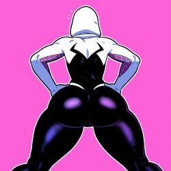 1girls ai_generated ass ass_focus big_ass female female_only huge_ass marvel marvel_comics mullon novelai solo solo_female solo_focus spider-gwen spider-man_(series) that_ass_was_fat