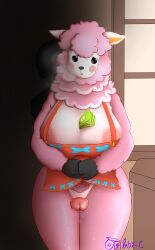 1boy 1boy1girl 1girls 2d alpaca animal_crossing anthro apron camelid cheating digital_media_(artwork) female furry hooves male mammal money nervous netorare nintendo nipples pink_body pink_fur pink_hair pink_nipples png reese_(animal_crossing) revealing_clothes rhy-c self_upload steam steamy_breath straight straight_sex sweat thigh_sex thighs uncensored unknown_male watermark