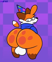 :3 anthro ass_focus backsack big_ass big_balls bottom_heavy bubble_butt dumptruck_ass evilfiendish femboy fox fox_boy fur furry hoodie huge_ass looking_back massive_ass orange_fur smile soups_(superiorfox) thick_thighs