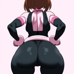 1girls ass ass_focus big_ass bodysuit brown_hair dat_ass female female_only huge_ass mullon my_hero_academia ochako_uraraka solo solo_female solo_focus that_ass_was_fat