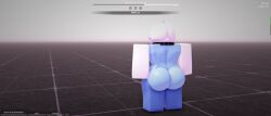 1girls 3d ass back baseplate big_ass blue_body collar completely_nude completely_nude_female crimstuff english_text everyone_is_so_mean_2_me female female_only game_ui nude nude_female roblox roblox_game robloxian solo standing text thighs white_hair white_skin