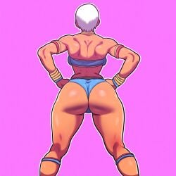 1girls ai_generated ass ass_focus big_ass dark-skinned_female dark_skin elena_(street_fighter) female female_only huge_ass mullon novelai solo solo_female solo_focus street_fighter that_ass_was_fat