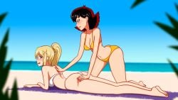 2girls anoneysnufftan applying_sunscreen avengers beach beach_towel bikini blonde_hair blue_eyes darkness_(konosuba) embarrassed female female_only humiliation imminent_death janet_van_dyne killer_lotion kono_subarashii_sekai_ni_shukufuku_wo! lotion marvel massage murder ocean oil peril punishment red_hair rubbing sand seaside sinfulline sky snuff summer sunbathing sunscreen swimsuit the_avengers:_earth's_mightiest_heroes towel wasp_(earth's_mightiest_heroes) wasp_(marvel)