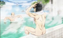 ass bath benimaru_shinmon canonical_scene casual_nudity edit en'en_no_shouboutai enen_no_shouboutai fire_force naked public_bath screenshot screenshot_edit shinmon_benimaru