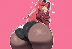 ai_generated ass ass_focus big_ass goddess_of_victory:_nikke huge_ass mullon novelai pantyhose red_hair shorts tan_body that_ass_was_fat volume_(nikke) yellow_eyes