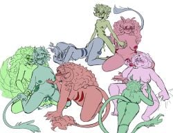 8girls aradia_megido feferi_peixes group_sex homestuck homestuck_troll jade_harley kanaya_maryam nepeta_leijon rose_lalonde terezi_pyrope vriska_serket