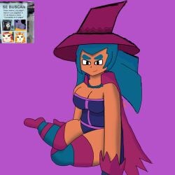 big_thighs black_eyes blue_hair halloween hoot_hoot_shelly jzm kit_(brawl_stars) shelly_(brawl_stars)